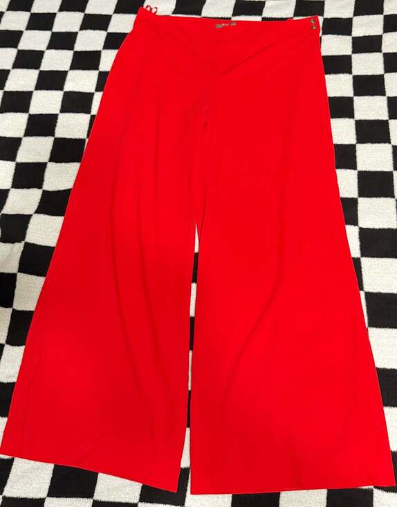 Lauren Ralph Lauren Pants - Lauren Ralph Lauren Red Wide Leg Anchor Button Pants Size 16